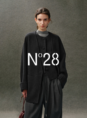 N°28【颗粒羊绒首创】V领毛呢大衣女宽松高级感秋冬绵羊毛呢外套