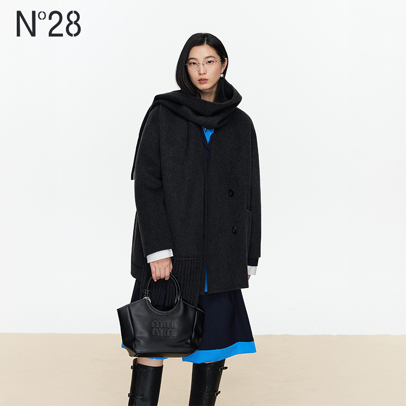 N°28【梧叶秋深】牦牛绒呢子外套双面呢羊毛大衣女秋冬毛呢外套