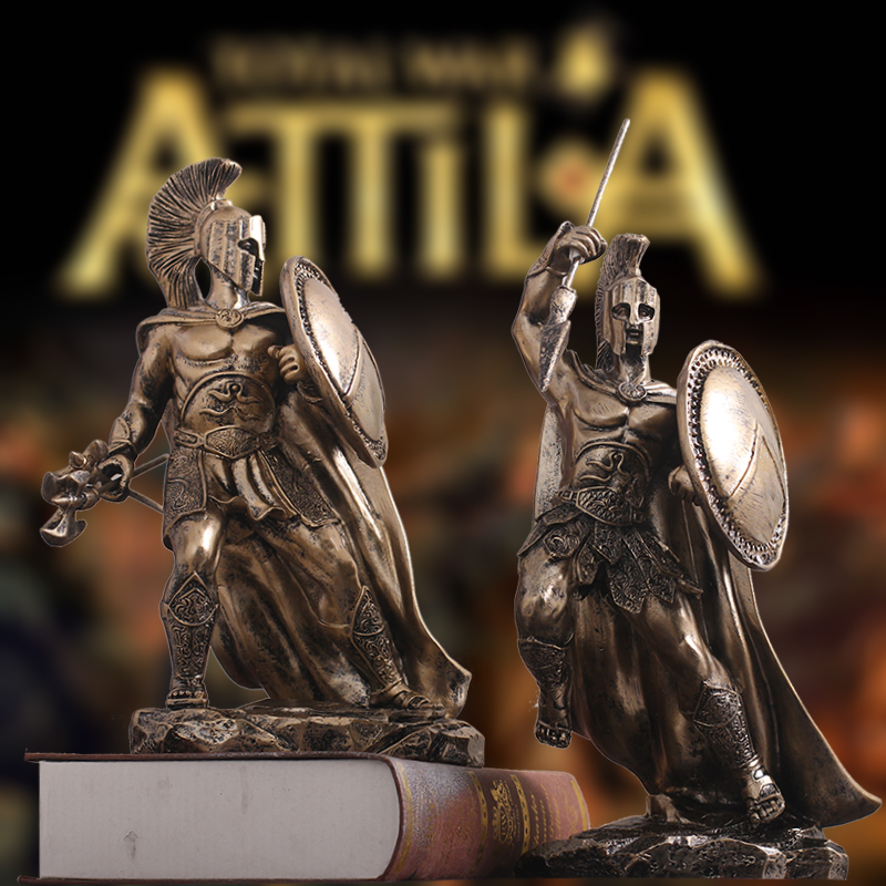 欧式复古勇士工艺礼品摆饰希腊雕像铠甲酒柜电视柜办公桌武士模型