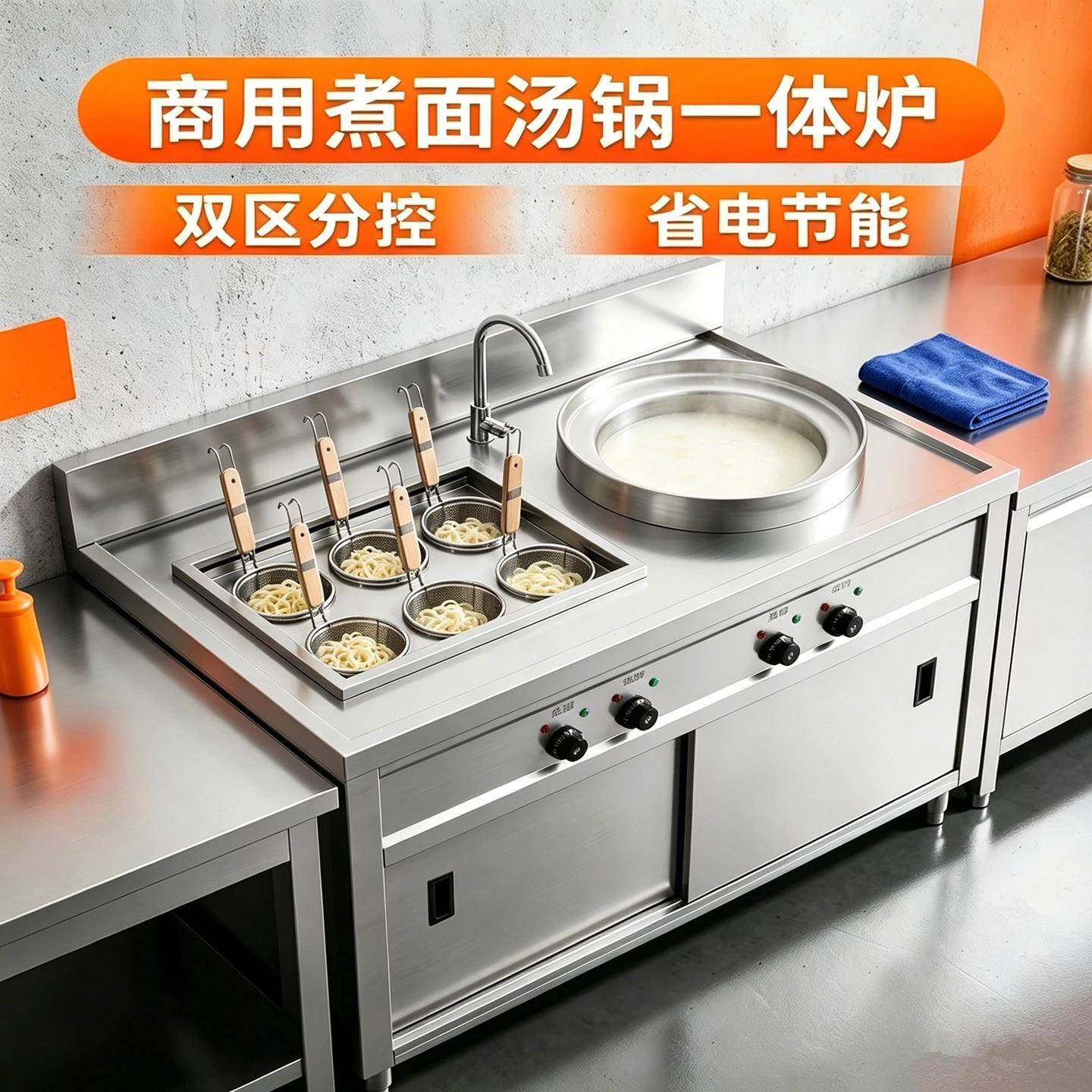 煮面炉商用电热立式煮面熬汤一体锅粉面冒菜小吃麻辣烫饺子馄饨机图片