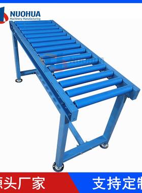 无动力塑料滚筒线蓝色PP滚筒物流输送线仓库重货车间组合流水线