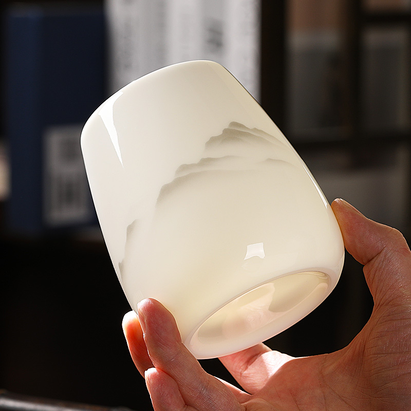 羊脂玉白瓷茶道家用功夫茶具配件泡茶用品六君子套装大全茶夹茶筒