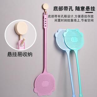 7Y苍蝇拍加厚蚊子塑料长柄蝇子耐用家用加长手动大号拍子拍不烂灭