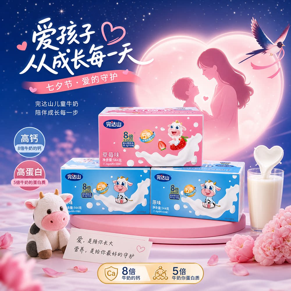 完达山奶片牛奶高钙零食盒装原味内蒙古草莓休闲儿童七夕节礼物
