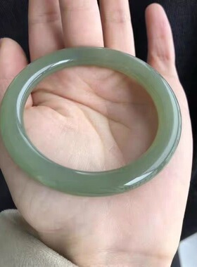 和田玉青玉手镯湖水绿高级感女款天然A货旺夫镯送女友送妈妈