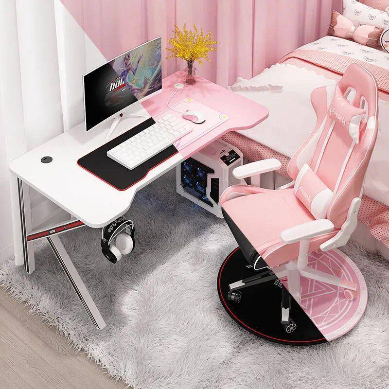 粉桌色电全竞桌电脑桌IBW台式桌卧室少直播椅套装组合套学生书女