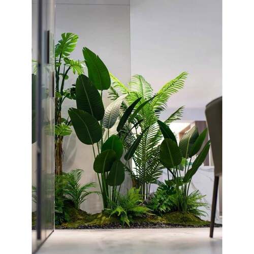 仿绿植造景景观室内室外楼梯下造mhg-0001网景摆件红橱装饰窗场景