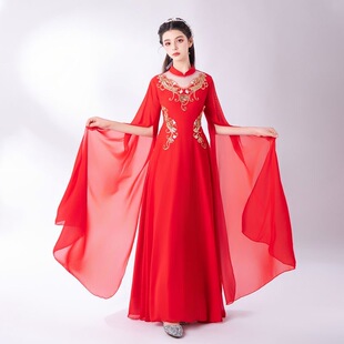 高端古筝演出服女童演奏礼服中国风钢琴考级儿童成人专业表演比赛