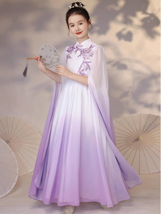 儿童古筝演出服中国风女童比赛艺考演奏礼服乐器二胡琵琶表演服装