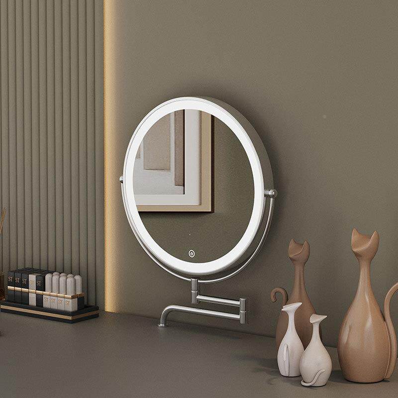 智镜子能化镜妆带灯高颜5952值可缩折叠多功能伸梳妆台led化妆镜