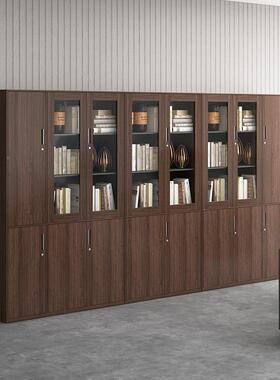 公室书柜办铁皮文件柜YAG印矮柜财资料凭证档案柜胡务桃木纹转钢