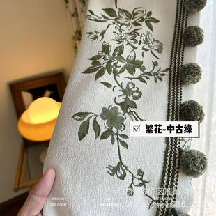 繁华轻奢复古中古风卧室飘窗客厅书房雪尼尔加厚遮光窗帘 新款