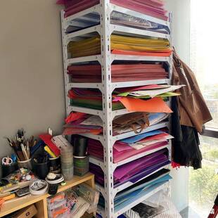 卡纸架画室置物架4纸K纳架幼儿园四NTW开画纸架收放美术张多层架