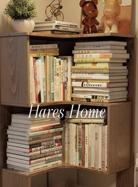 角柜AL102160墙角落靠墙置物架客厅多层实木纳架家收用转角柜书架