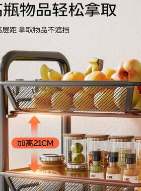 厨房F99586JT小推车置物架多功能落地多层家菜用夹果缝收纳架蔬蔬