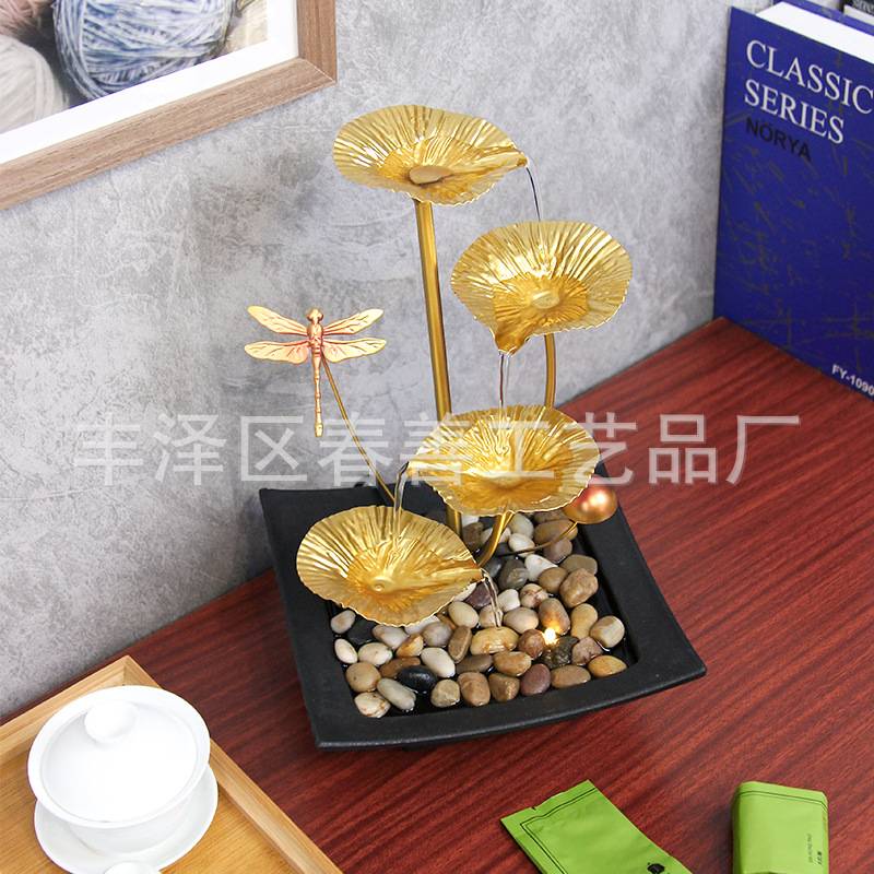 简约招财流水摆件桌面办公室玄关电视柜茶几装饰景观摆件招财流水