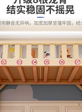 全实木高架床上床下桌儿FKJ786JT童上铺带书下桌组合成宿人能舍多