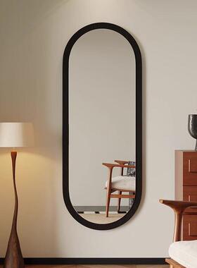 中古全身镜壁挂风式穿衣镜家用N4556szM异形贴墙红大镜子网室卧挂