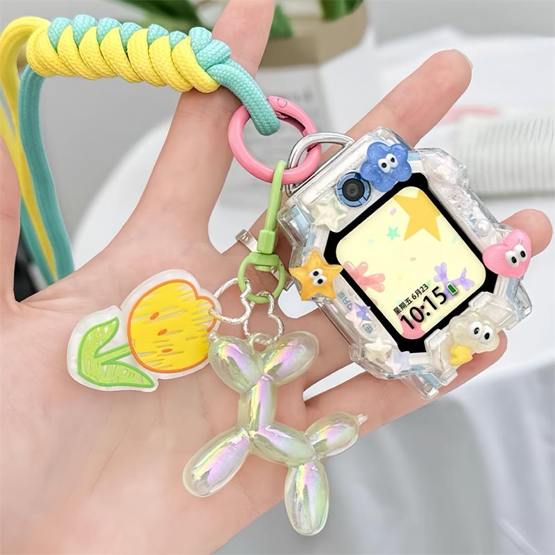 适用小天才儿童电话手表Z11挂绳Z10卡通diy保护套Z6挂脖Z8/Z9配件