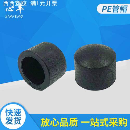 hdpe热熔承插管帽 HDPE熔接堵头堵帽 封头DN20塑料给水管配件接头
