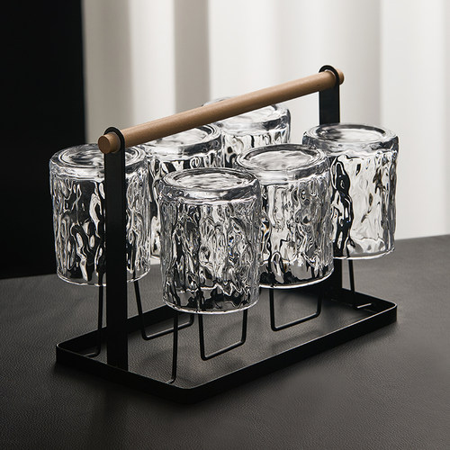 家庭冰川玻璃杯套装家用初雪杯子