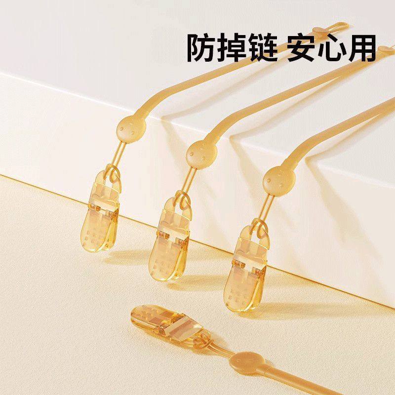 安抚奶嘴防掉链牙胶链婴儿可水煮硅胶牙胶玩具防丢绳卡扣夹子链