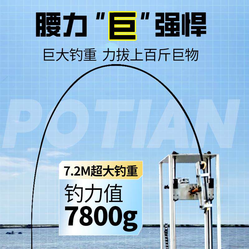钓鱼王破天轻量巨物竿青鲟鱼鲢鳙胖头大物杆台钓手竿超轻超硬鱼竿