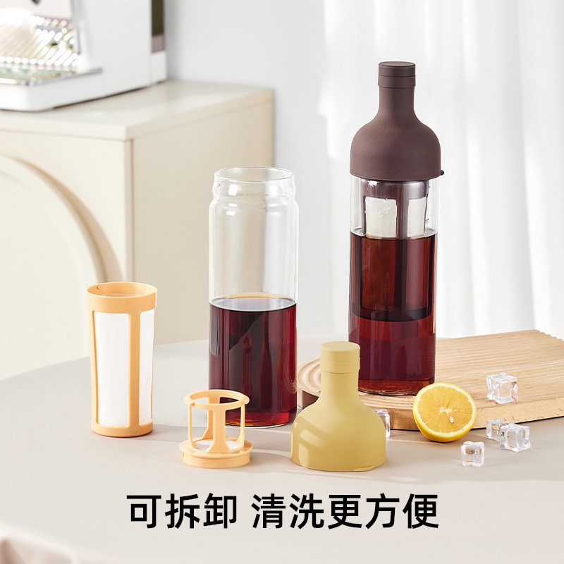 冷萃壶 咖啡冷泡n壶 可动盖粹淬茶玻璃瓶杯冰酿滴凉水壶