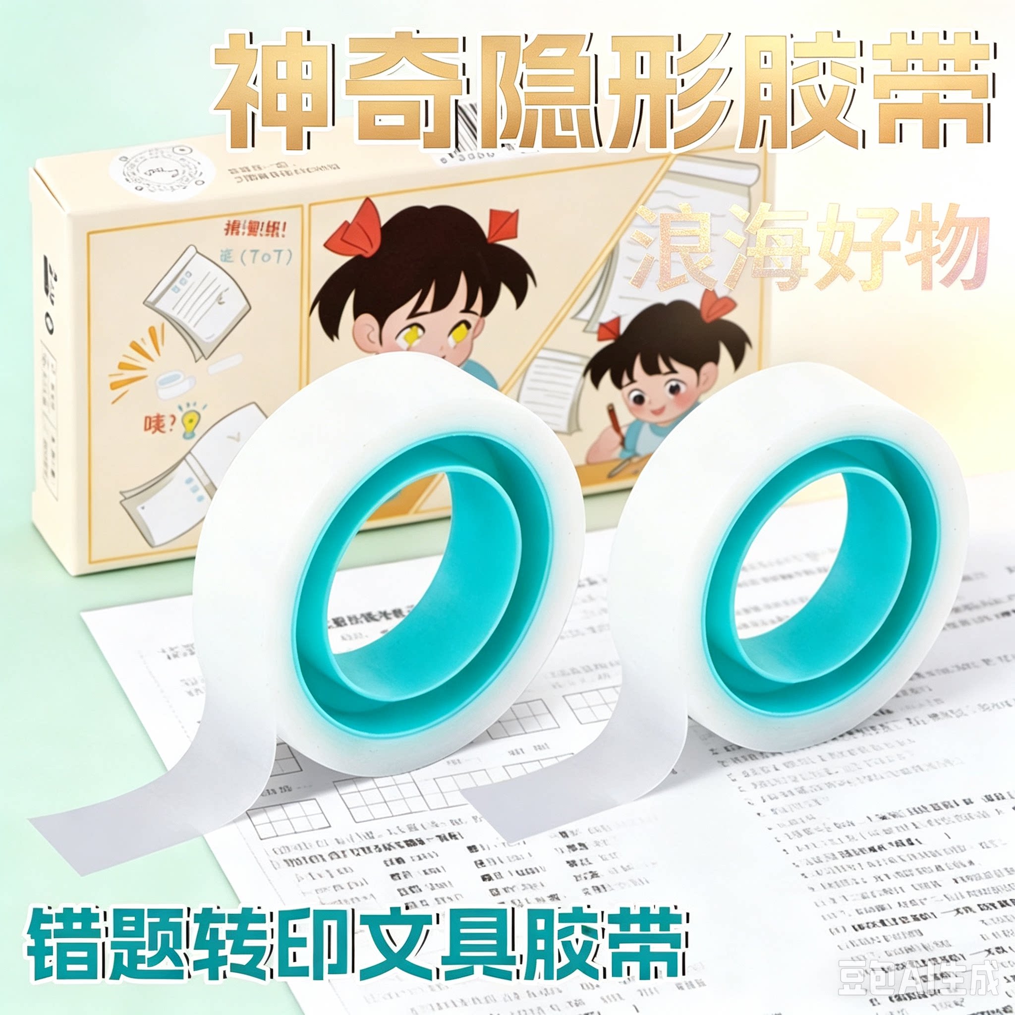 手工胶带改错题粘错字胶纸补书神器胶带透明胶带强粘胶布学生RR