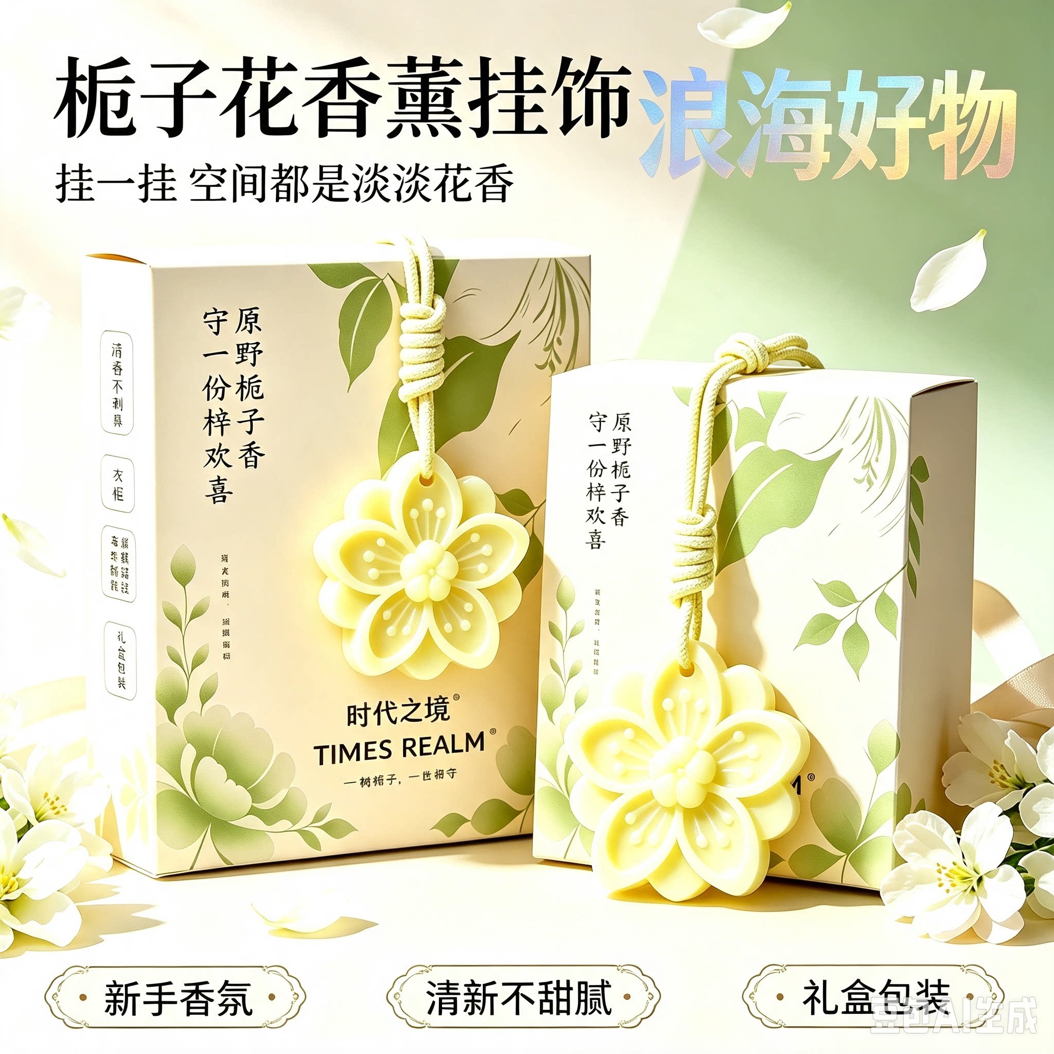 栀子香薰家用下姜蜡片持久留香衣柜高级感香氛空气清新卧室衣橱RR