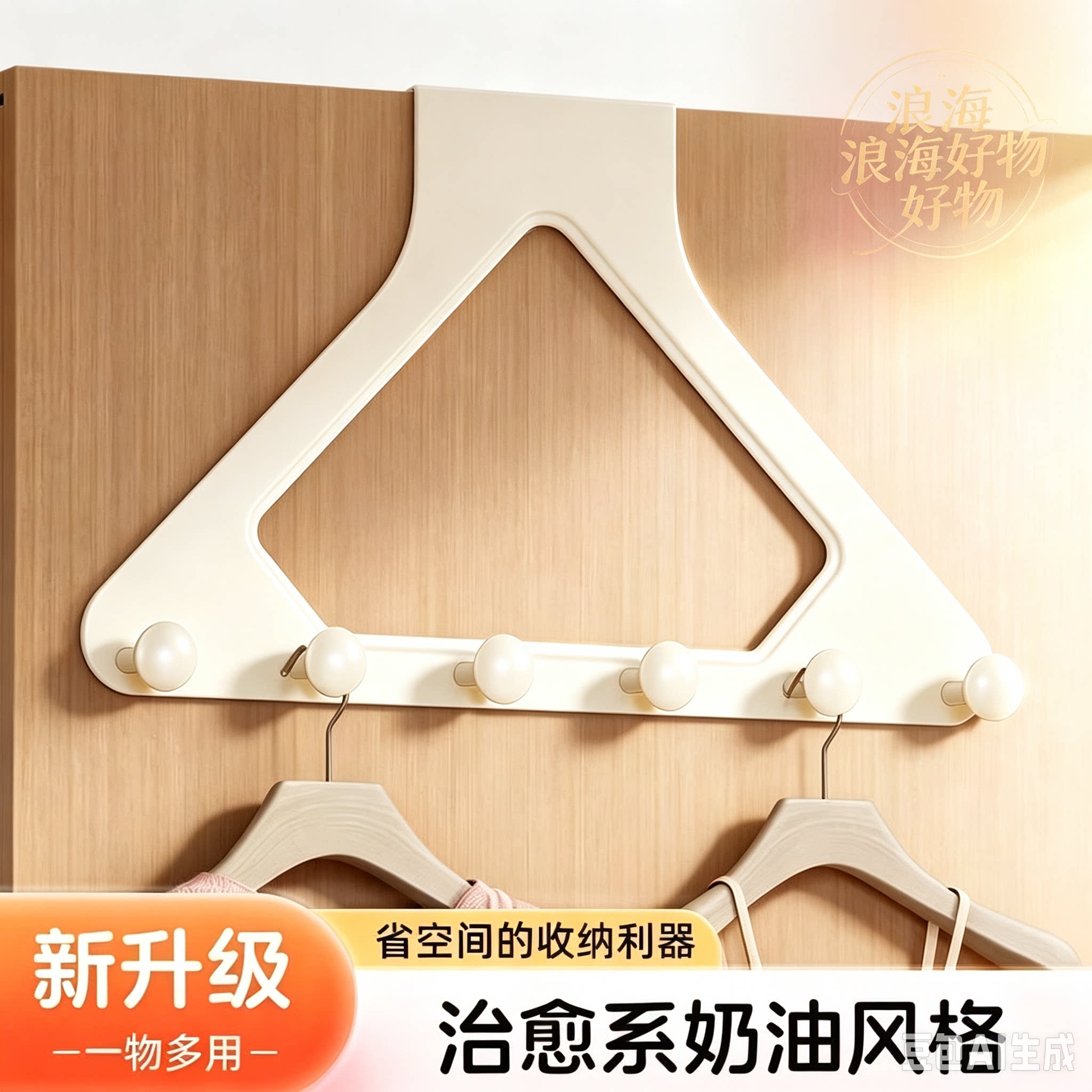 门后挂钩免打孔卧室门挂衣架入户门挂钩家用门背式衣服收纳架RR2