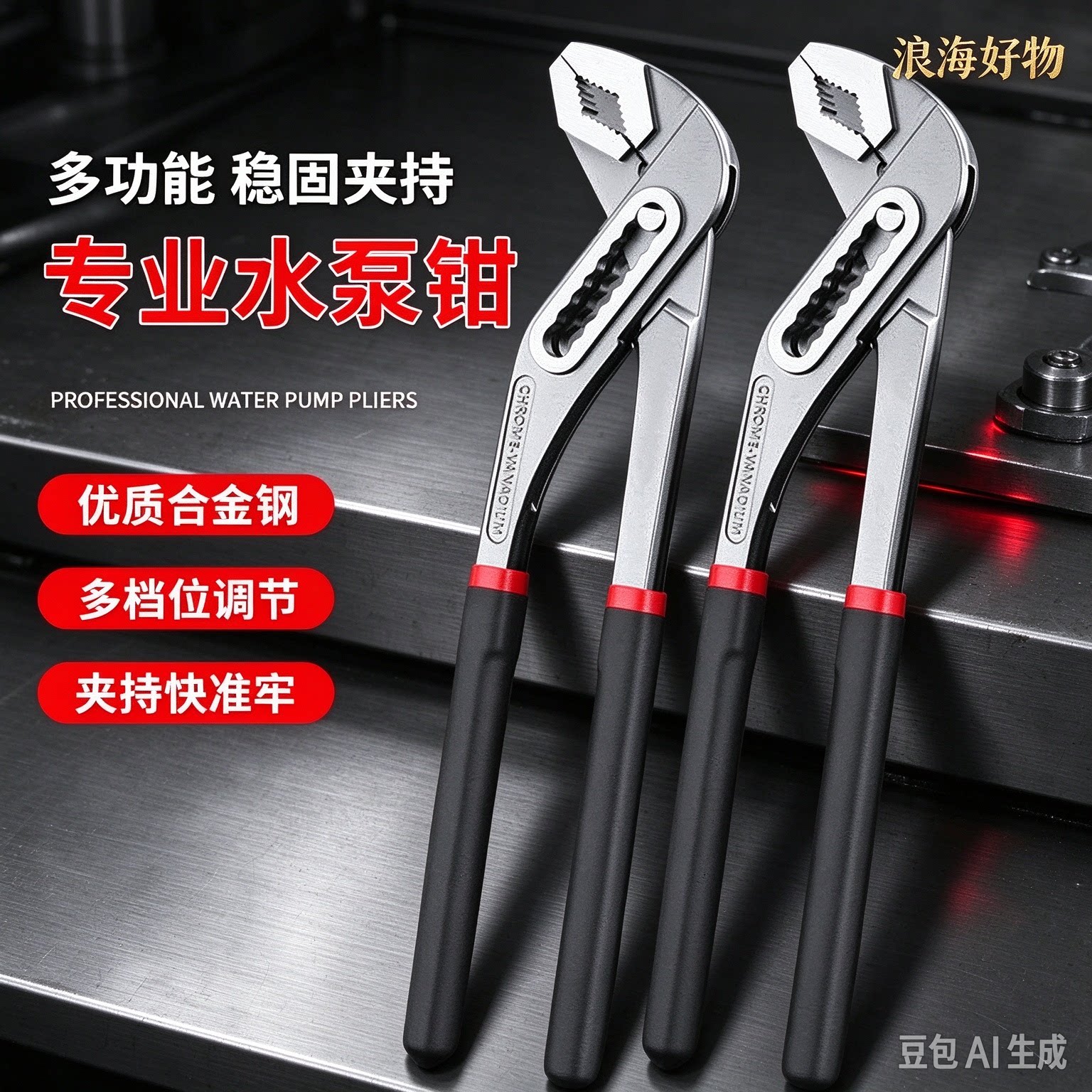 【10寸】多功能水泵钳专业大开口水管钳扳手鹰嘴机械大力钳子HQ2