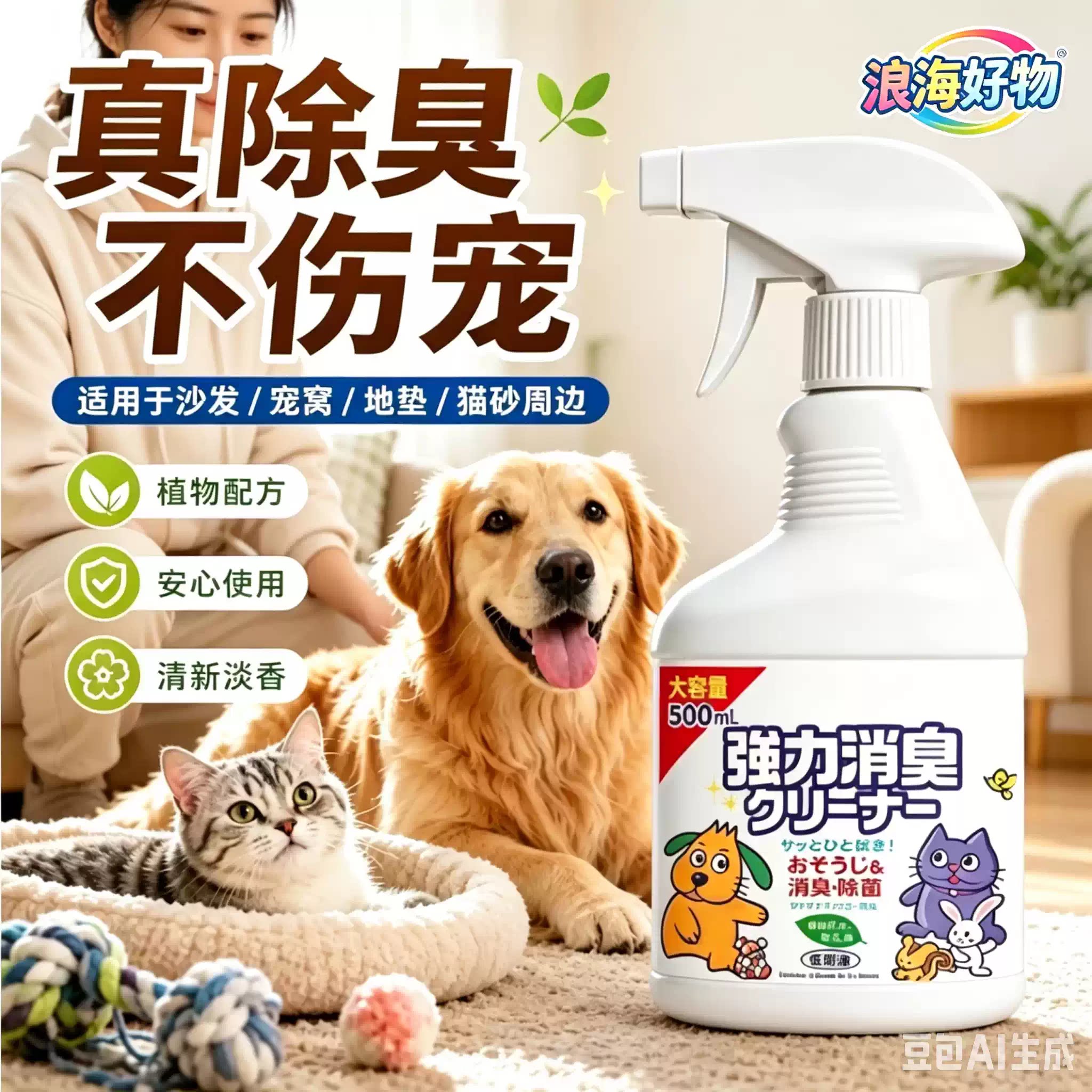 【下单立减50】犬猫通用臭喷雾天然成分去污除菌养猫芳香剂HQ