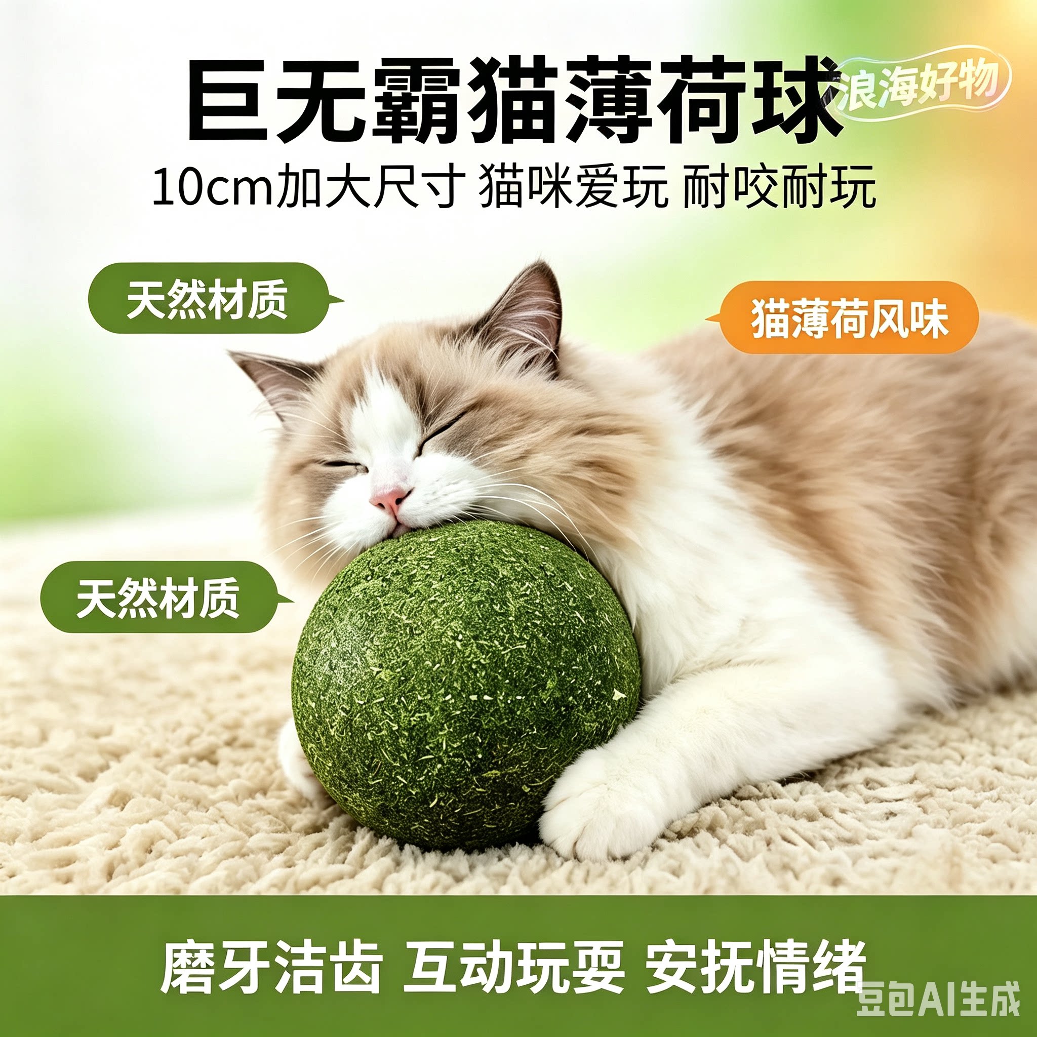 猫薄荷球超大猫玩具自嗨解闷神器磨牙猫草球逗猫棒猫咪用品RR