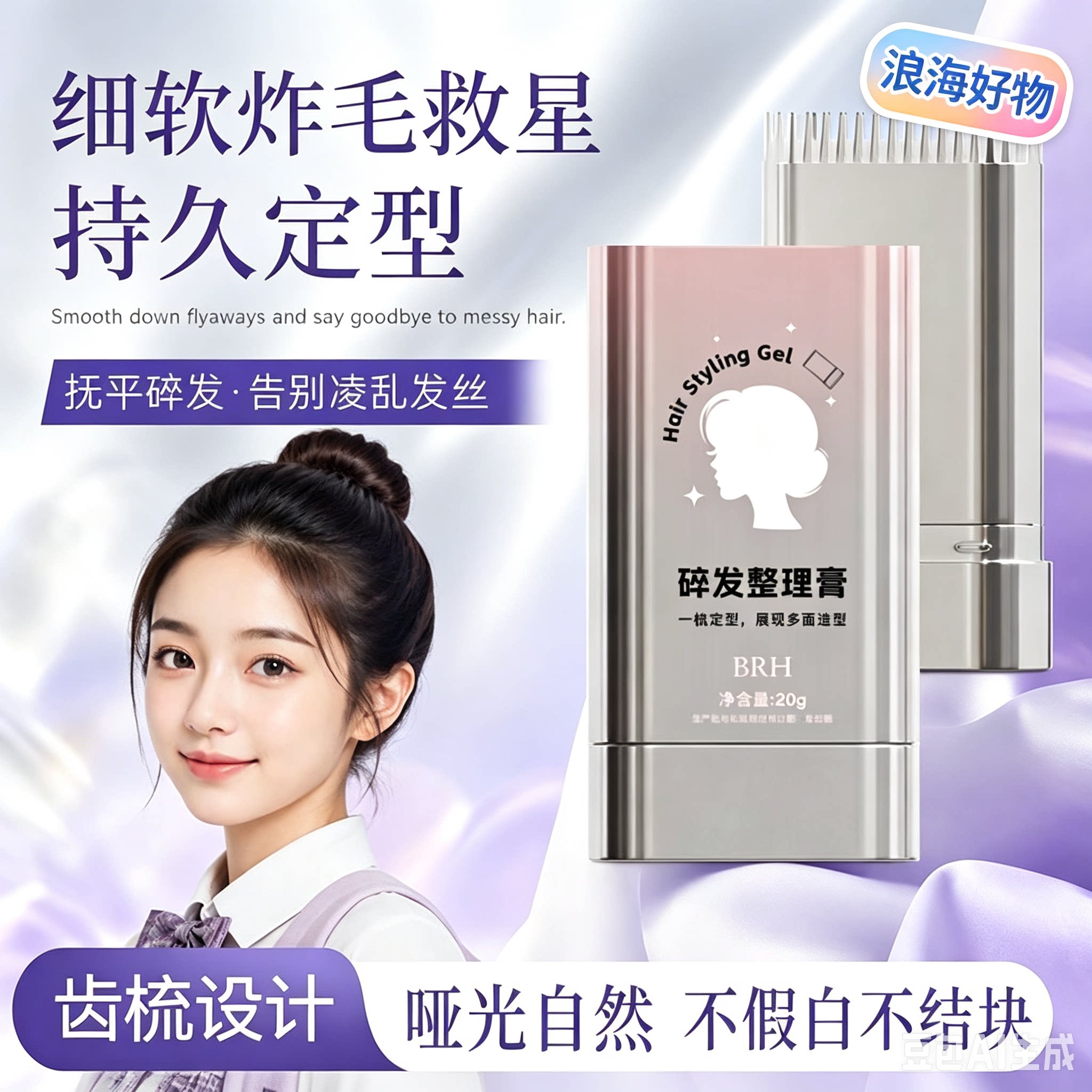 【下单立减50】碎发神器定型发蜡棒免洗不发硬不起屑护理套装HQ2