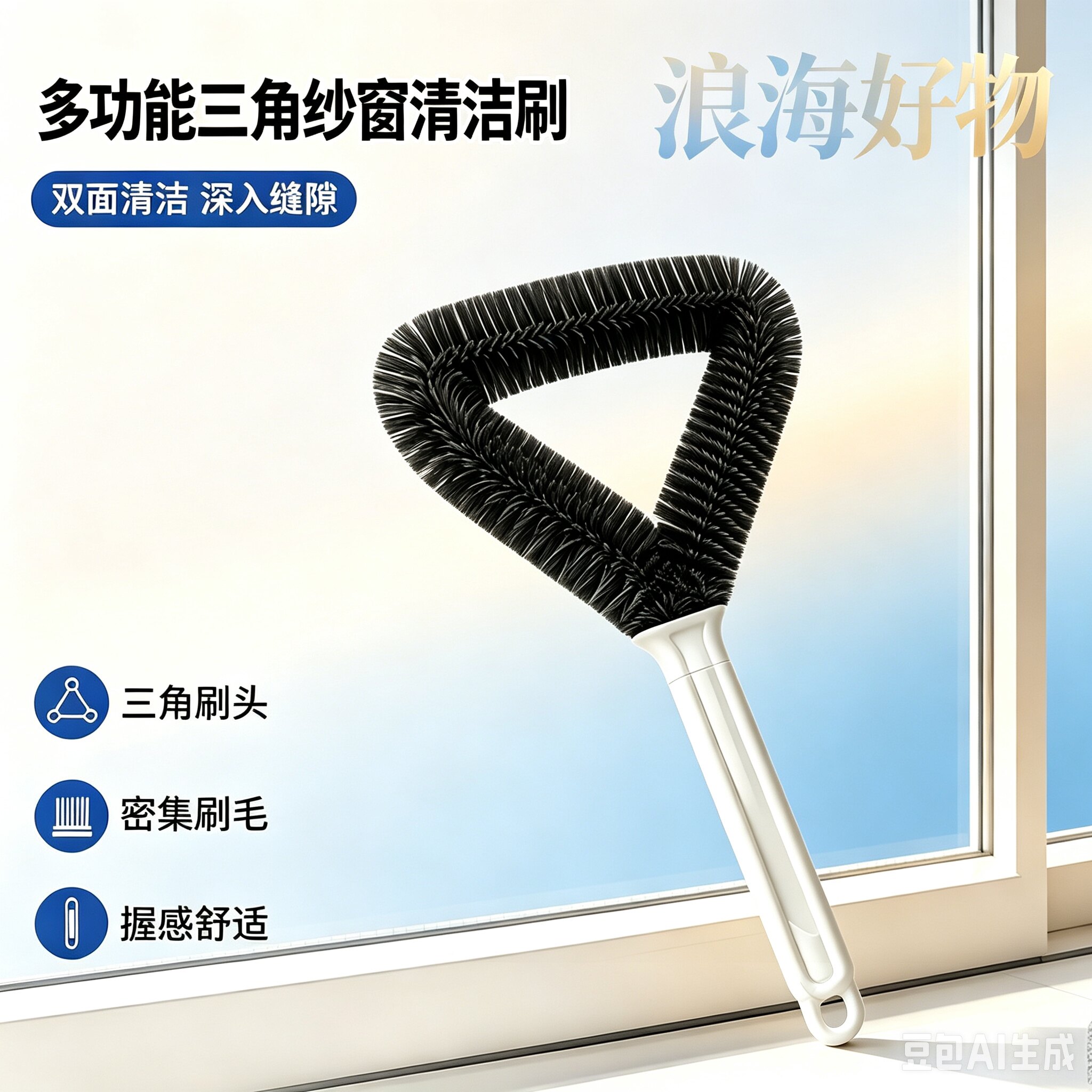 无死角家务清洁刷窗户缝隙刷纱窗清洁神器玻璃清洁刷子高层专用RR