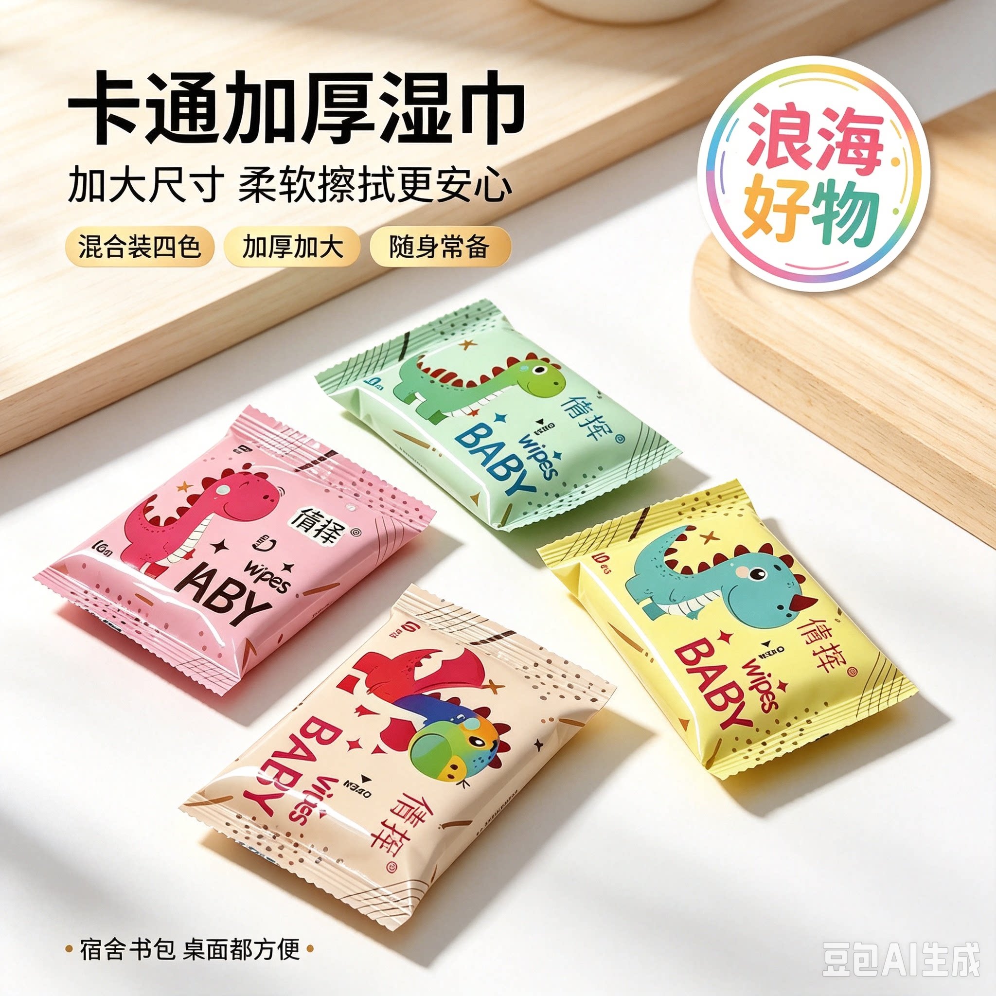 【到手30包】婴儿湿纸巾便携学生儿童加厚一次性手口湿纸巾HQ2