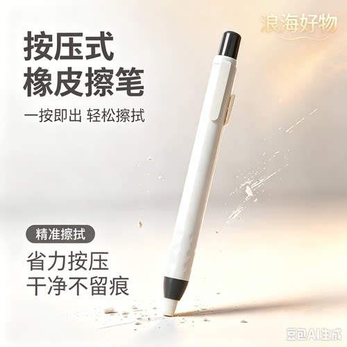 【拍一发三】按动磨砂橡皮笔多种字迹修改擦除学生橡皮擦笔HQ2