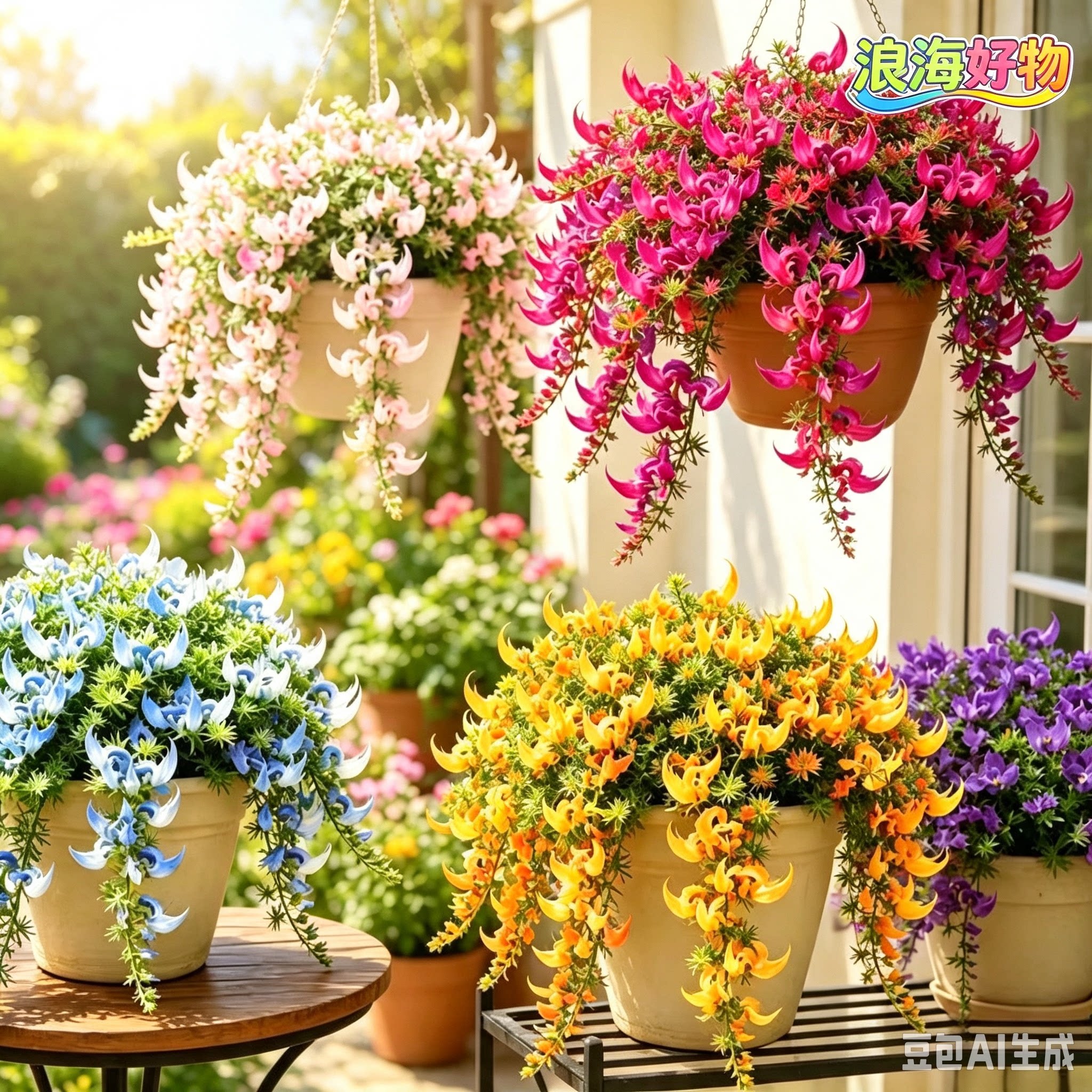 鹦鹉嘴吊兰种球花朵百脉根盆栽花卉室内阳台垂吊株型飘逸多年生HQ