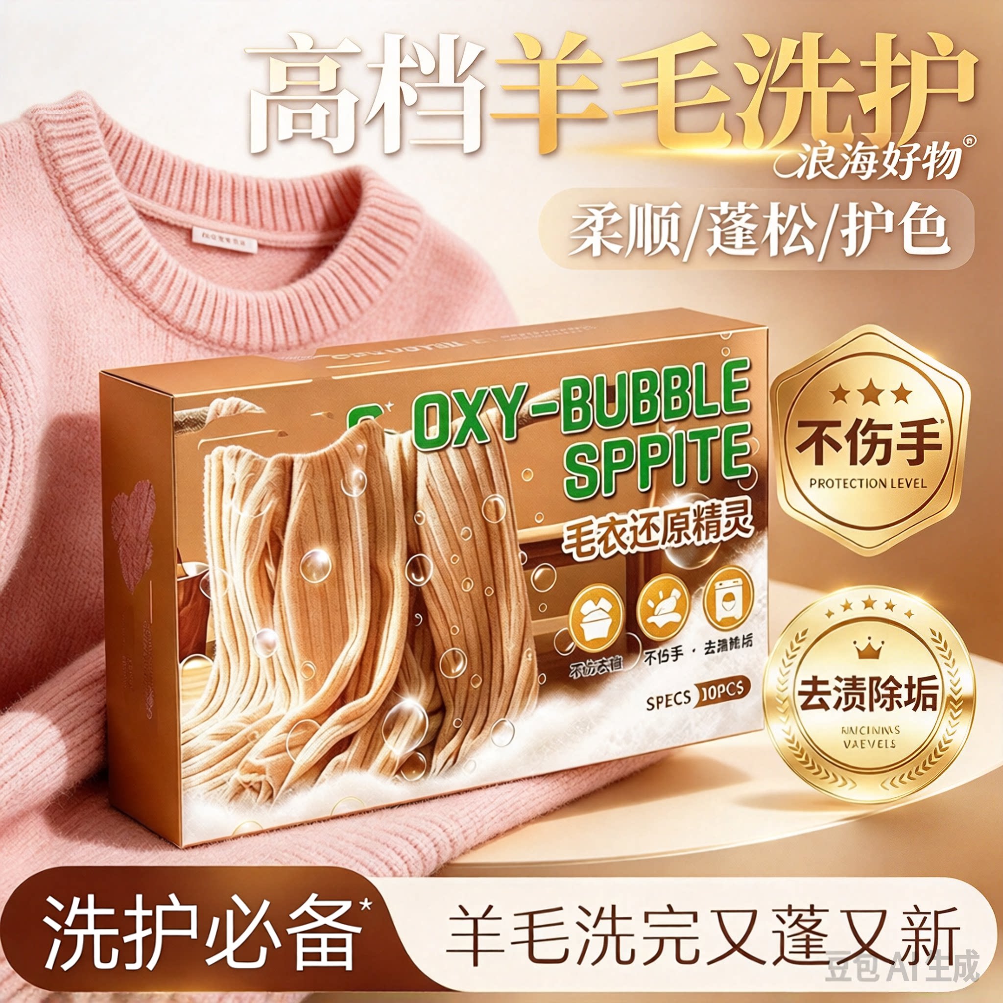 【羊绒毛衣还原颗粒】可机洗防缩水护理蓬松柔顺羊绒衫还原RR