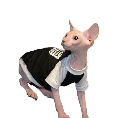 快速发货无毛猫衣服纯棉潮牌薄款短袖吊带M空调房德文阿比司芬克