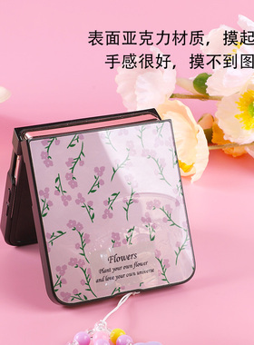 夏天紫色碎花适用于oppofindn3flip手机壳亚克力zflip6折叠屏pocket2手提防盗mix挂绳腕带xflip高级小众p50