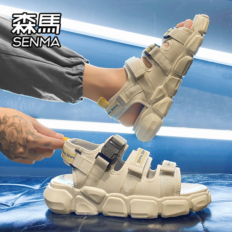 森马凉鞋男士夏季外穿软底耐磨开车魔术贴户外运动罗马沙滩凉拖鞋