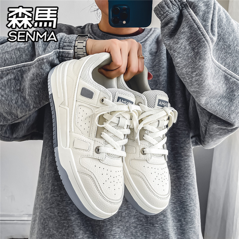 森马男鞋2025新款冬季潮流百搭学生低帮板鞋运动休闲增高小白潮鞋