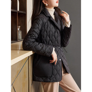 【经典菱格外套】冬季简约百搭时尚洋气女式羽绒服