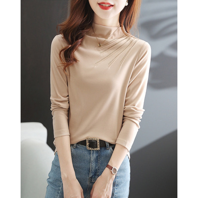 【气质烫钻内搭】2025冬季时尚简约百搭保暖修身打底衫