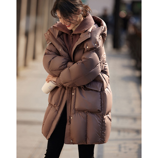【假两件立体大口袋设计款羽绒服】冬针织领拼接羽绒服