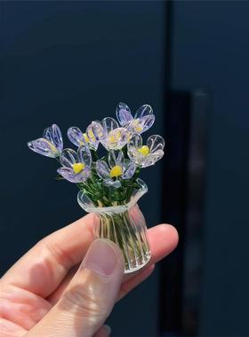 淄博琉璃花朵摆件手工桌