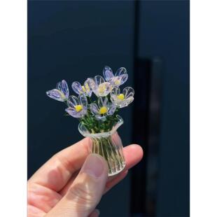 淄博琉璃花朵摆件手工桌面装饰高颜值工位家居摆设轻奢精致新款