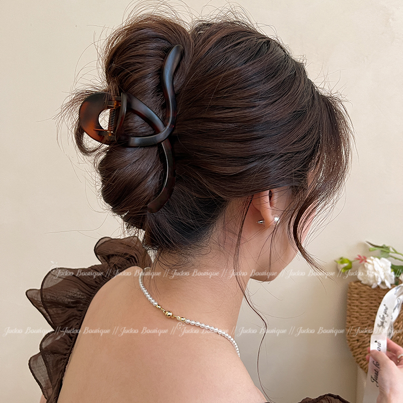 气质高级感2024磨砂波浪抓夹